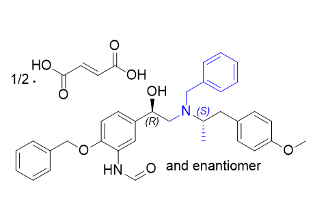 福莫特罗杂质23,N-(5-((RS)-2-(benzyl((SR)-1-(4-methoxyphenyl)propan-2-yl)amino)-1-hydroxyethyl)-2-(benzyloxy)phenyl)formamide half-fumarate