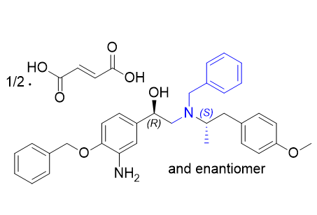 福莫特罗杂质22,(RS)-1-(3-amino-4-(benzyloxy)phenyl)-2-(benzyl((SR)-1-(4-methoxy phenyl)propan-2-yl)amino)ethan-1-ol half-fumarate