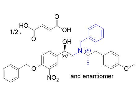 福莫特羅雜質(zhì)21,(RS)-2-(benzyl((SR)-1-(4-methoxyphenyl)propan-2-yl)amino)-1-(4- (benzyloxy)-3-nitrophenyl)ethan-1-ol half-fumarate