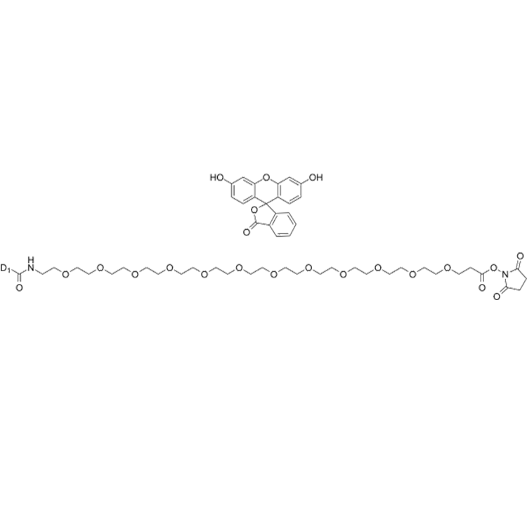 5-羧基荧光素-十二聚乙二醇-琥珀酰亚胺酯,5-FAM-PEG12-NHS ester;5-FAM-PEG12-SE