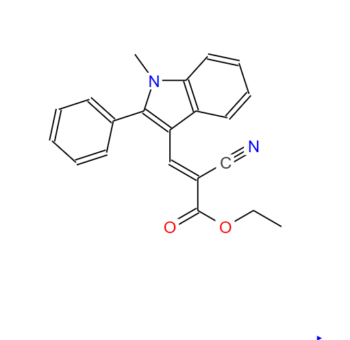 2-氰基-3-（1-甲基-2-苯基-1H-吲哚-3-基）丙烯酸乙酯,ethyl 2-cyano-3-(1-methyl-2-phenyl-1H-indol-3-yl)acrylate