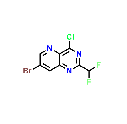 7-溴-4-氯-2-(二氟甲基)吡啶并[3, 2-d]嘧啶,7-Bromo-4-chloro-2-(difluoromethyl)pyrido[3,2-d]pyrimidine