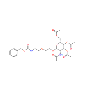 2-乙酰氨基-3,4,6-三-O-乙酰基-1-O - [(N-CBZ基氨基乙氧基)乙氧基] -2-脱氧-B-D吡喃半乳糖,(2R,3R,4R,5R,6R)-5-acetaMido-2-(acetoxyMethyl)-6-(2-(2-(benzyloxycarbonylaMino)ethoxy)ethoxy)tetrahydro-2H-pyran-3,4-diyl diacetate