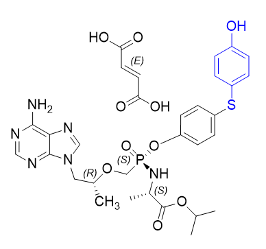 替諾福韋拉酚氨酯雜質(zhì)18,isopropyl ((S)-((((R)-1-(6-amino-9H-purin-9-yl)propan-2-yl) oxy)methyl)(4-((4-hydroxyphenyl)thio)phenoxy)phosphoryl)-L- alaninate fumaric acid salt