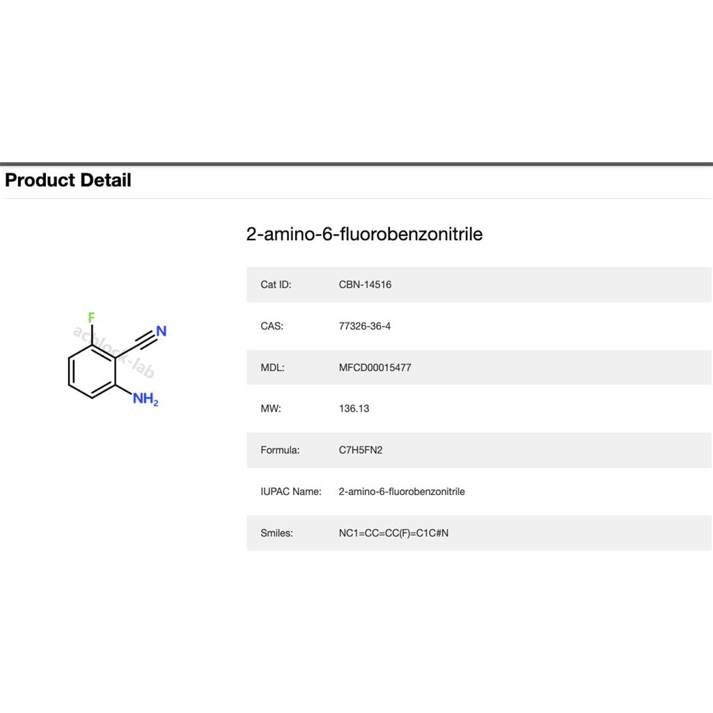 2-氨基-6-氟苯腈,2-Amino-6-fluorobenzonitrile