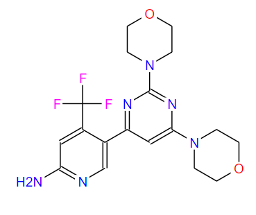 5-[2,6-二(4-嗎啉基)-4-嘧啶基]-4-(三氟甲基)-2-吡啶胺,BKM120