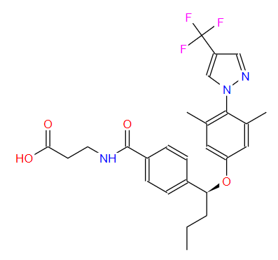 (S)-3-(4-(1-(3,5-二甲基-4-(4-三氟甲基)-1H-吡唑-1-基)苯氧基)丁基)苯甲酰胺)丙酸,glucagon receptor antagonists-4