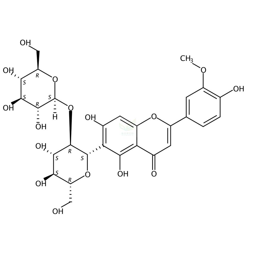 异金雀花素-2′′-O-吡喃葡萄糖苷,Isoscoparin-2′′-β-D-glucopyranoside