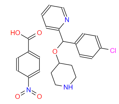 4-[(4-氯苯基)-2-吡啶基甲氧基]哌啶对硝基苯甲酸盐,4-[(4-Chlorophenyl)-2-pyridylmethoxy]piperidine p-nitrobenzoic acid salt