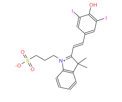 3-(2-(4-Hydroxy-3,5-diiodostyryl)-3,3-dimethyl-3H-indol-1-ium-1-yl)propane-1-sulfonate,3-(2-(4-Hydroxy-3,5-diiodostyryl)-3,3-dimethyl-3H-indol-1-ium-1-yl)propane-1-sulfonate