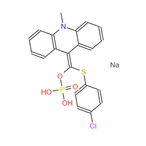 9-(4-氯苯巯基)(10-甲基-9,10-二氢化吖啶亚甲基)磷酸二钠盐,9-(4-Chlorophenylthiophosphoryloxymethylidene)-10-methylacridan,disodium salt; [(4-chlorophenyl)thio](10-methyl-9(10H)-acridinylidene)methanol 1-(dihydrogen phosphate) disodium salt;