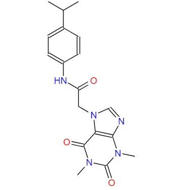 2-(1,3-二甲基-2,6-二氧代-2,3-二氫-1H-嘌呤-7(6H)-基)-N-(4-異丙基苯基)乙酰胺,2-(1,3-dimethyl-2,6-dioxopurin-7-yl)-N-(4-propan-2-ylphenyl)acetamide