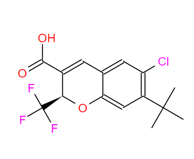 2H-1-Benzopyran-3-carboxylic acid, 6-chloro-7-(1,1-dimethylethyl)-2-(trifluoromethyl)-, (2R)-