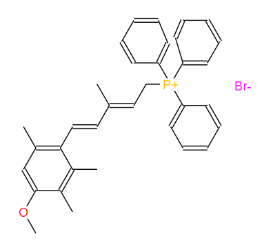 5-(4-甲氧基-2,3,6-(三甲苯基)-3-甲基-戊2,4-二烯-1-溴化三苯磷,5-(4-methoxy-2.3.6-trimethylphenyl)-3-methyl-penta-2.4-diene-1-triphenylphosphonium bromide