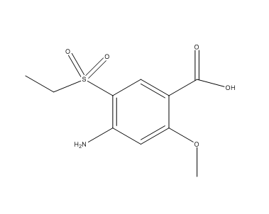 2-甲氧基-4-氨基-5-乙砜基苯甲酸,4-amino-5-(ethylsulphonyl)-o-anisic acid