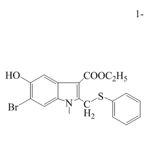6-溴-5-羟基-1-甲基-2-苯硫甲基吲哚-3-羧酸乙酯;6-溴-5-羟基-1-甲基-2-苯基硫甲基-1H-吲哚-3-羧酸乙酯;阿比朵尔中间体五;6-溴-5-羟基-1-甲基-2-(苯硫甲基)吲哚-3-甲酸乙酯,Ethyl 6-bromo-5-hydroxy-1-methyl-2-(phenylsulfanylmethyl)indole-3-carboxylate