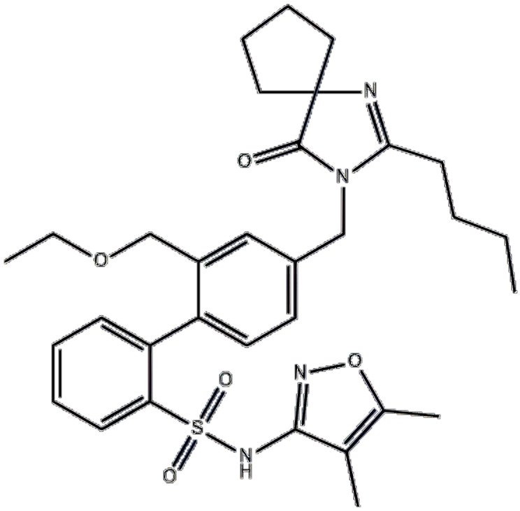 4'-[(2-丁基-4-氧代-1,3-二氮杂螺[4.4]壬-1-烯-3-基)甲基]-N-(4,5-二甲基-3-异恶唑基)-2'-(乙氧基甲基)-[1,1'-联苯]-2-磺酰胺,Sparsentan