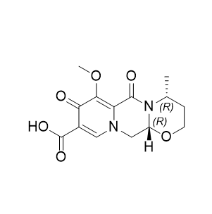 多替拉韦杂质02,(4R,12aR)-7-methoxy-4-methyl-6,8-dioxo-3,4,6,8,12,12a-hexahydro-2H-pyrido[1',2':4,5]pyrazino[2,1-b][1,3]oxazine-9-carboxylic acid