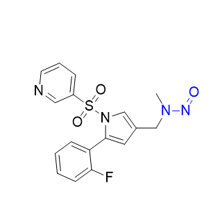 沃诺拉赞杂质60,n-((5-(2-fluorophenyl)-1-(pyridin-3-ylsulfonyl)-1H-pyrrol-3-yl) methyl)-N-methylnitrous amide