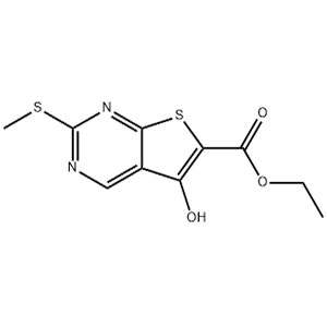 2-甲硫基噻吩,5-Hydroxy-2-methylsulfanylthieno[2,3-d]pyrimidine-6-carboxylic acid ethyl ester