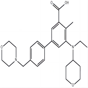 [1,1'-Biphenyl]-3-carboxylic acid, 5-[ethyl(tetrahydro-2H-pyran-4-yl)amino]-4-methyl-4'-(4-morpholinylmethyl)-,[1,1'-Biphenyl]-3-carboxylic acid, 5-[ethyl(tetrahydro-2H-pyran-4-yl)amino]-4-methyl-4'-(4-morpholinylmethyl)-