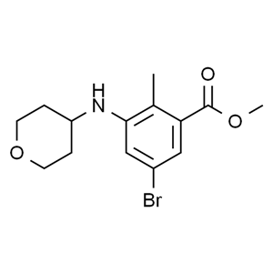 5-溴-2-甲基-3 - ((四氢-2H-吡喃-4-基)氨基)苯甲酸甲酯