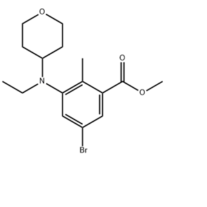 5-溴-3-(乙基(四氢-2H-吡喃-4-基)氨基)-2-甲基苯甲酸甲酯,methyl 5-bromo-3-(ethyl(tetrahydro-2H-pyran-4-yl)amino)-2-methylbenzoate