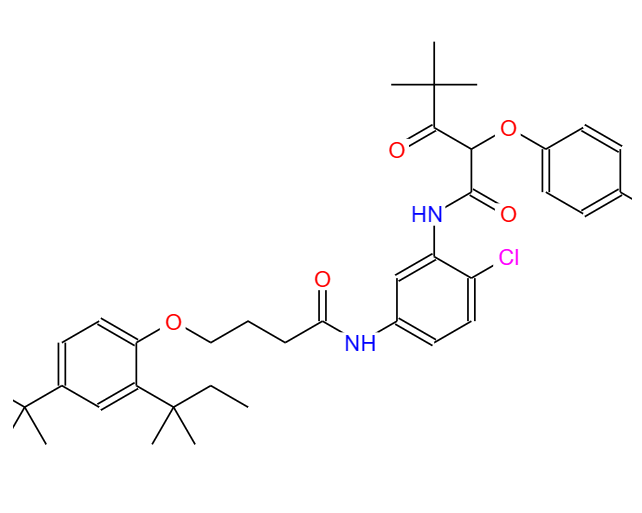 2-[(4-羧基-苯氧基)-4,4-二甲基-3-氧代戊酸-[2-氯-5-[4-(2,4-二-第三-戊基-苯氧基)-丁胺]]-苯胺,2-[(4-CARBOXY-PHENOXY)-4,4-DIMETHYL-3-OXO-PENTANOIC ACID-[2- CHLOR-5- [4-(2,4-DI-TERT-PENTYL-PHENOXY)-BUTYRAMIDO]]-ANILIDE