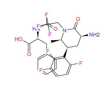 L-Phenylalanine, N-acetyl-, compd. with (3S,5S,6R)-3-amino-6-methyl-1-(2,2,2-trifluoroethyl)-5-(2,3,6-trifluorophenyl)-2-piperidinone (1:1),L-Phenylalanine, N-acetyl-, compd. with (3S,5S,6R)-3-amino-6-methyl-1-(2,2,2-trifluoroethyl)-5-(2,3,6-trifluorophenyl)-2-piperidinone (1:1)