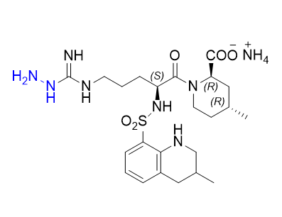 阿加曲班杂质25,(2R,4R)-1-((2S)-5-(hydrazinecarboximidamido)-2-((3-methyl-1,2,3,4-tetrahydroquinoline)-8-sulfonamido)pentanoyl)-4-methylpiperidine-2-carboxylate ammonium