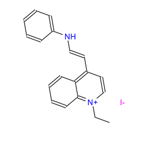 19487-71-9；1-乙基-4-[2-(苯基氨基)乙烯基]-喹啉鎓碘化物(1:1)