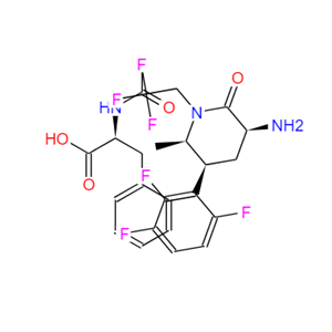 L-Phenylalanine, N-acetyl-, compd. with (3S,5S,6R)-3-amino-6-methyl-1-(2,2,2-trifluoroethyl)-5-(2,3,6-trifluorophenyl)-2-piperidinone (1:1),L-Phenylalanine, N-acetyl-, compd. with (3S,5S,6R)-3-amino-6-methyl-1-(2,2,2-trifluoroethyl)-5-(2,3,6-trifluorophenyl)-2-piperidinone (1:1)
