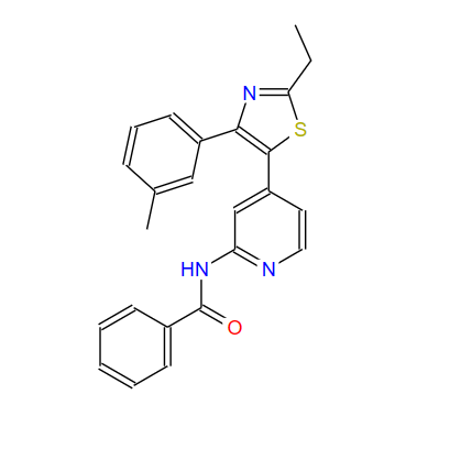 N-(4-(2-乙基-4-(3-甲基苯基)噻唑-5-基)吡啶-2-基)苯甲酰胺,Tak-715