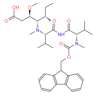 (5S,8S,11S,12R)-11-((S)-仲丁基)-1-(9H-芴-9-基)-5,9-二异丙基-12-甲氧基-4,10-二甲基3,6,8-三氧代-2-氧杂-4,7,10-三氮杂十四烷-14-酸,Fmoc-Meval-val-dolaisoleucine-OH