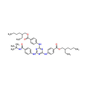 二乙基己基丁酰胺基三嗪酮,2-ethylhexyl 4-[[4-[4-(tert-butylcarbamoyl)anilino]-6-[4-(2-ethylhexoxycarbonyl)anilino]-1,3,5-triazin-2-yl]amino]benzoate