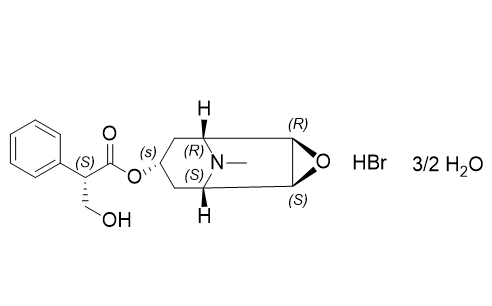 丁溴东莨菪碱杂质01,(1R,2R,4S,5S,7s)-9-methyl-3-oxa-9-azatricyclo[3.3.1.02,4]nonan-7-yl (S)-3-hydroxy-2-phenylpropanoate hydrobromide Sesquihydrate