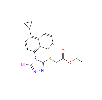 LESINURAD中间体,Acetic acid, 2-[[5-bromo-4-(4-cyclopropyl-1-naphthalenyl)-4H-1,2,4-triazol-3-yl]thio]-, ethyl ester