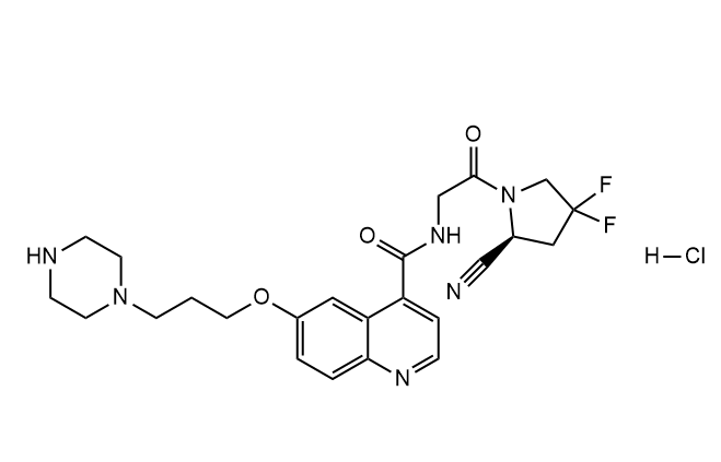 FAPI,(S)-N-(2-(2-Cyano-4,4-difluoropyrrolidin-1-yl)-2-oxoethyl)-6-(3-(piperazin-1-yl)propoxy)quinoline-4-carboxamide hydrochloride