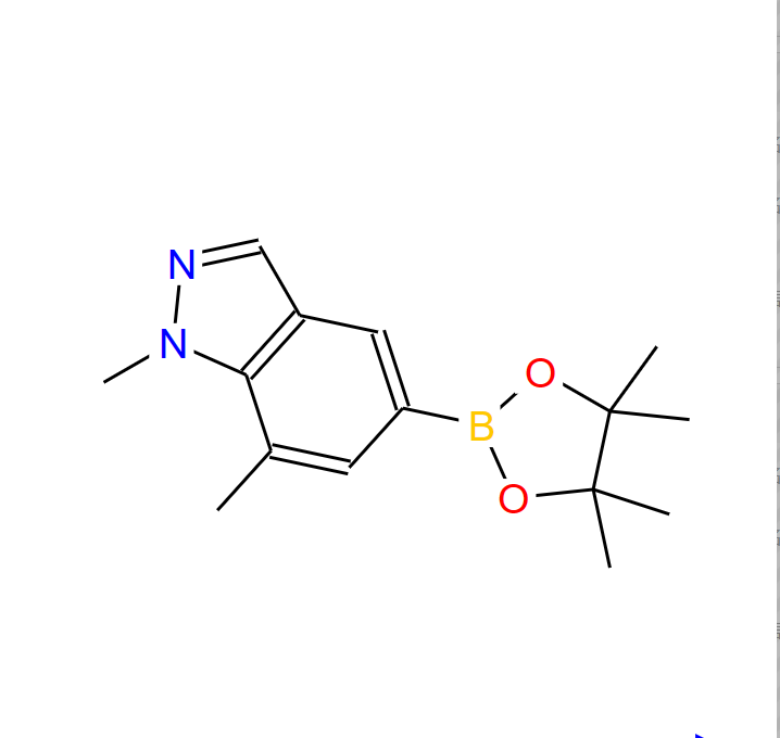 1，7-二甲基-5-（4，4，5，5-四甲基-1，3，2-二氧杂硼烷-2-基）-1H-吲唑,1,7-dimethyl-5-(4,4,5,5-tetramethyl-1,3,2-dioxaborolan-2-yl)-1H-indazole