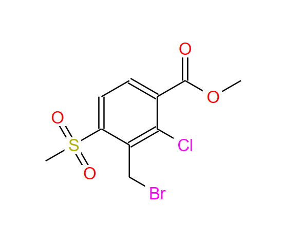 2-氯-3-溴甲基-4-甲磺酰基苯甲酸甲酯,methyl 3-bromomethyl-2-chloro-4-methyl-sulfonylbenzoate