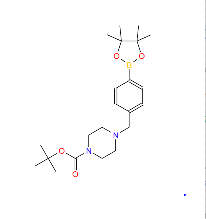 4-(4-BOC-哌嗪甲基)苯基硼酸频哪醇酯,tert-Butyl 4-(4-(4,4,5,5-tetramethyl-1,3,2-dioxaborolan-2-yl)benzyl)piperazine-1-carboxylate