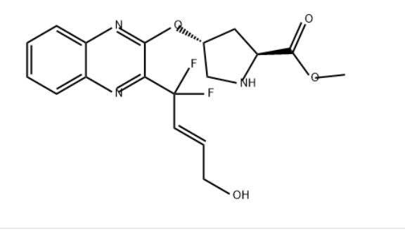 L-Proline, 4-[[3-[(2E)-1,1-difluoro-4-hydroxy-2-buten-1-yl]-2-quinoxalinyl]oxy]-, methyl ester, (4R)-,L-Proline, 4-[[3-[(2E)-1,1-difluoro-4-hydroxy-2-buten-1-yl]-2-quinoxalinyl]oxy]-, methyl ester, (4R)-