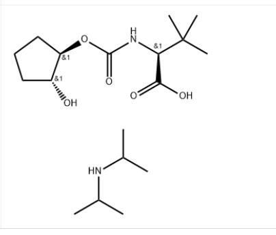 L-Valine, N-[[[(1R,2R)-2-hydroxycyclopentyl]oxy]carbonyl]-3-methyl-, compd. with N-(1-methylethyl)-2-propanamine (1:1),L-Valine, N-[[[(1R,2R)-2-hydroxycyclopentyl]oxy]carbonyl]-3-methyl-, compd. with N-(1-methylethyl)-2-propanamine (1:1)