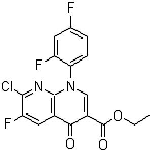 2,4-二氟苯基萘啶羧酸乙酯,Ethyl 1-(2,4-difluorophenyl)-7-chloro-6-fluoro-4-oxopyridino[2,3-b]pyridine-3-carboxylate