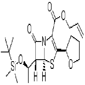 6-(1'-叔丁基二甲基硅氧乙基)-3-(2''-四氢呋喃基)-7-氧代-4-硫-1-氮杂双环[3.2.0]庚-2-烯-2-羧酸烯丙酯,(5R,6S)-6-[(1R)-1-[[(1,1-Dimethylethyl)dimethylsilyl]oxy]ethyl]-7-oxo-3-[(2R)-tetrahydro-2-furanyl]-4-thia-1-azabicyclo[3.2.0]hept-2-ene-2-carboxylic acid 2-propenyl ester