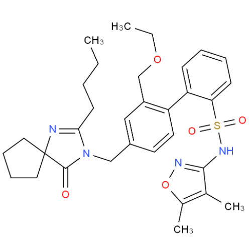 4'-[(2-丁基-4-氧代-1,3-二氮杂螺[4.4]壬-1-烯-3-基)甲基]-N-(4,5-二甲基-3-异恶唑基)-2'-(乙氧基甲基)-[1,1'-联苯]-2-磺酰胺,Sparsentan (RE-021)