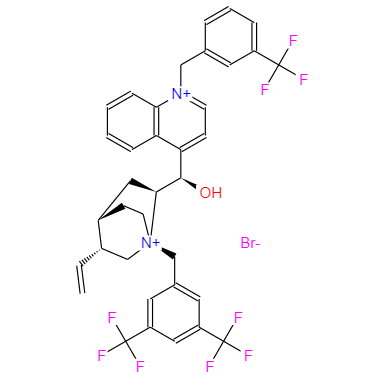 莱特莫韦PTC(催化剂）,Cinchonanium, 1-[[3,5-bis(trifluoromethyl)phenyl]methyl]-9-hydroxy-1'-[[3-(trifluoromethyl)phenyl]methyl]-, bromide (1:2), (8α,9R)-