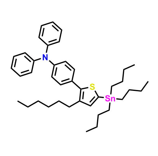 4-（3-己基-5-（三丁基锡基）噻吩-2-基）-N，N-二苯基苯胺,4-(3-hexyl-5-(tributylstannyl)thiophen-2-yl)-N,N-diphenylaniline