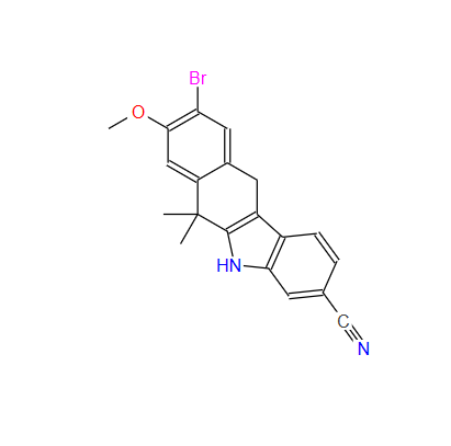 6,6-二甲基-8-甲氧基-9-溴-6,11-二氢-5H-苯并[B]咔唑-3-甲腈,9-broMo-8-Methoxy-6,6-diMethyl-6,11-dihydro-5H-benzo[b]carbazole-3-carbonitrile