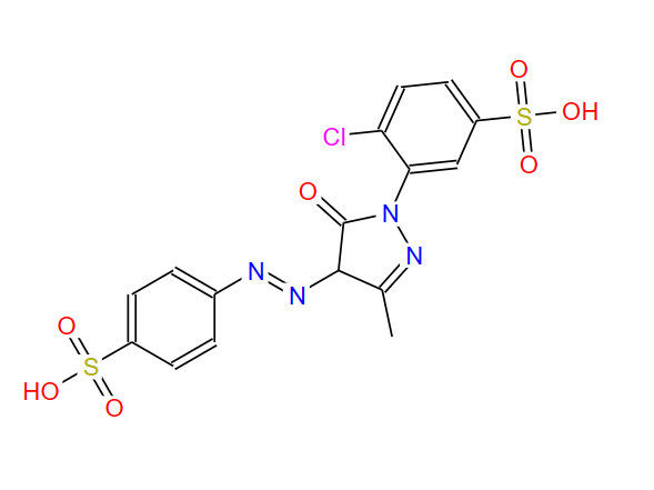 1-(2-氯-5-硫苯基)-3-甲基-4-(4-硫苯基)氮杂-2-吡唑啉-5-酮二钠,1-(2-CHLORO-5-SULFOPHENYL)-3-METHYL-4-(4-SULFOPHENYL)AZO-2-PYRAZOLIN-5-ONE DISODIUM SALT